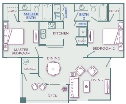 2 Beds • 2 Bath 2026 floor plan
